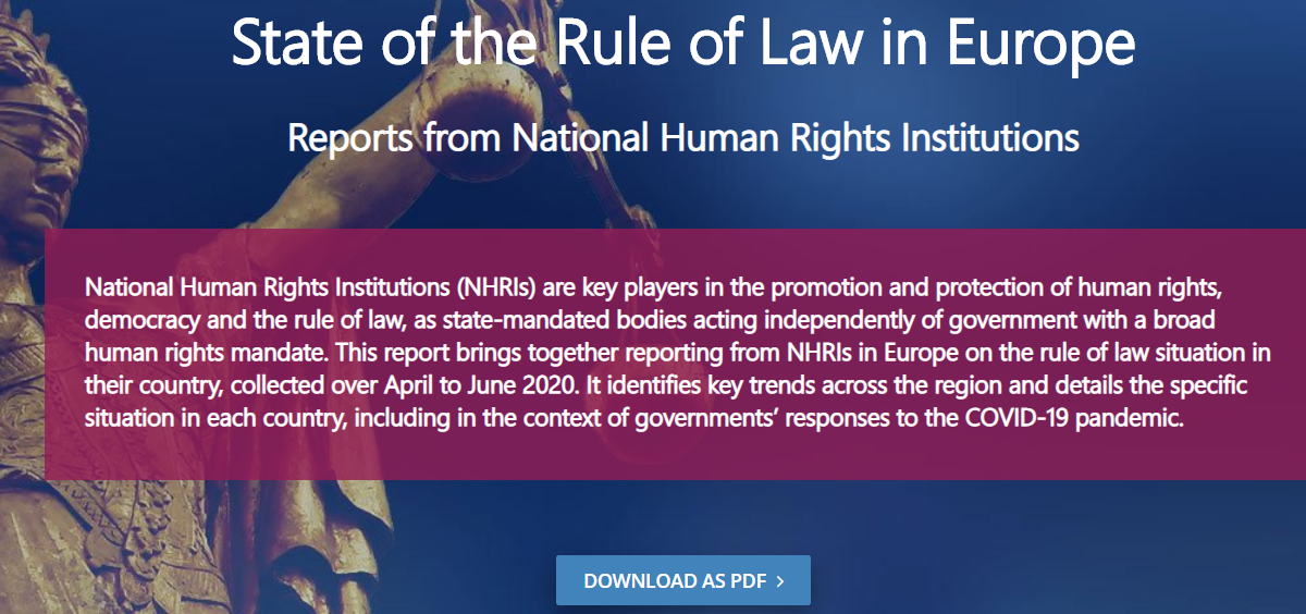 New ENNHRI report – State of the Rule of Law in Europe